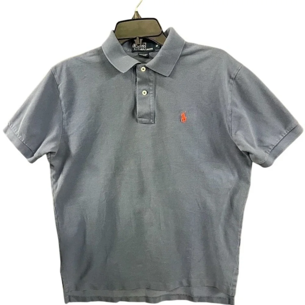 Polo Ralph Lauren Men's Gray Polo Shirt M‎ Short Sleeve Preppy Normcore Casual